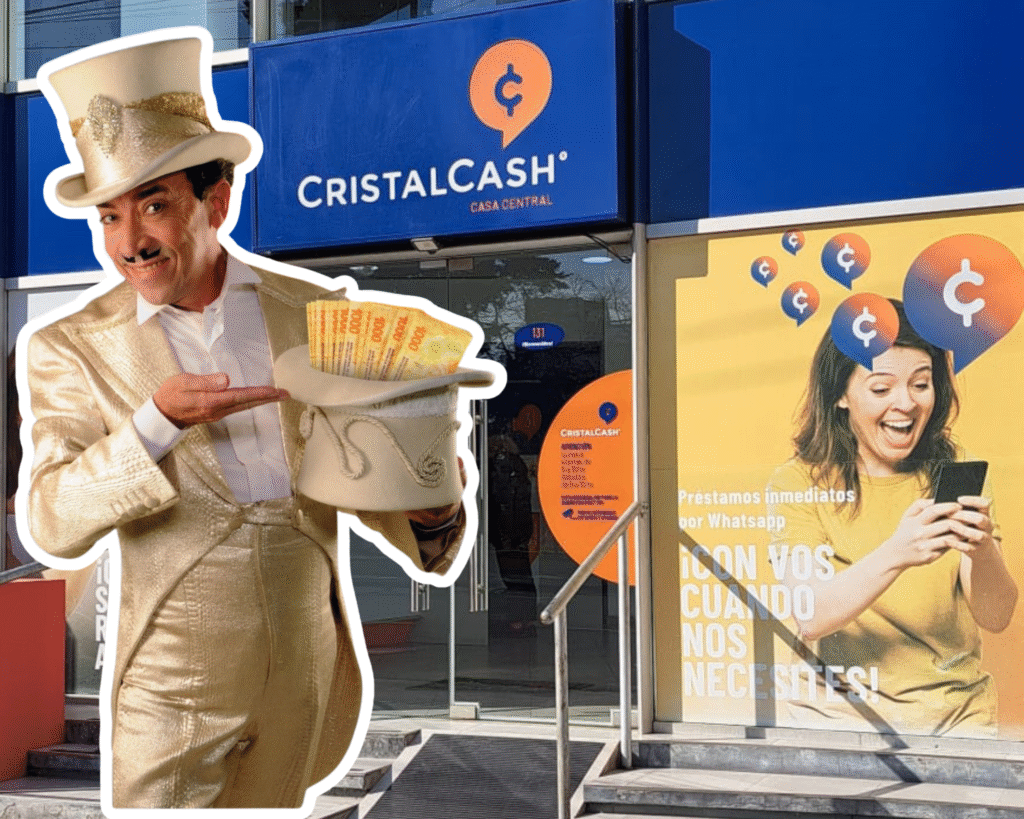 Frente de la sucursal de CristalCash en La Plata